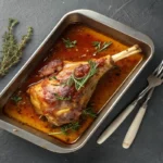 Épaule d agneau dorée pour une recette epaule d agneau avec pommes de terre et haricots verts