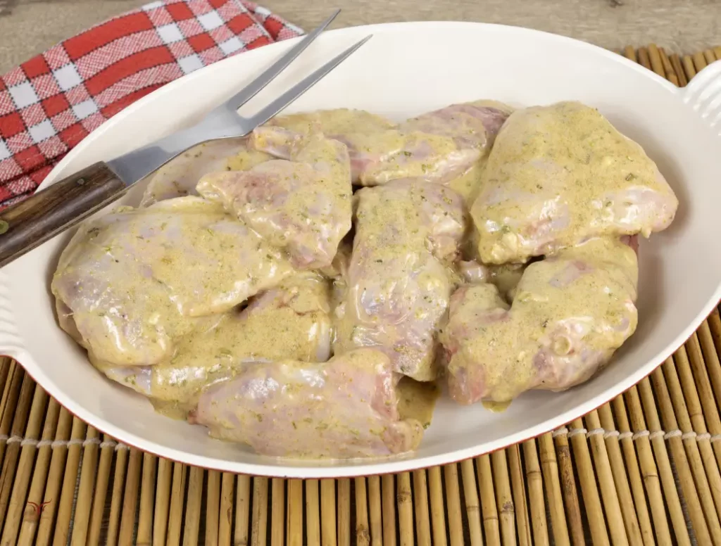lapin à la moutarde-tartiné de moutarde