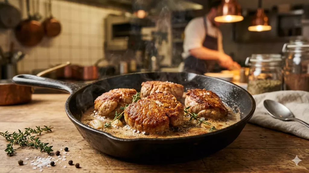 Techniques de cuisson des recettes d'abats ris de veau
dorés au beurre moussant technique chef