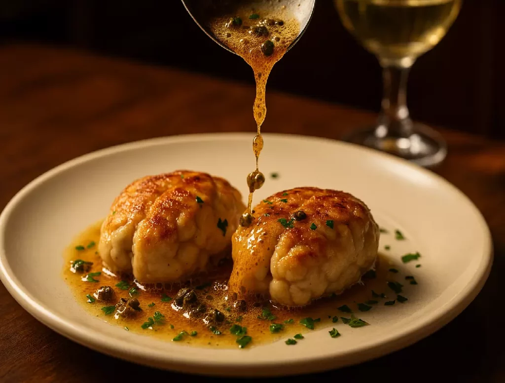Cervelle de veau meunière nappée de beurre noisette aux câpres recette traditionnelle