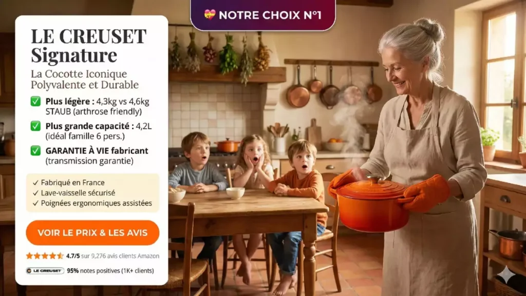 Cocotte Le Creuset Signature 24cm fonte émaillée orange avec garantie à vie fabricant