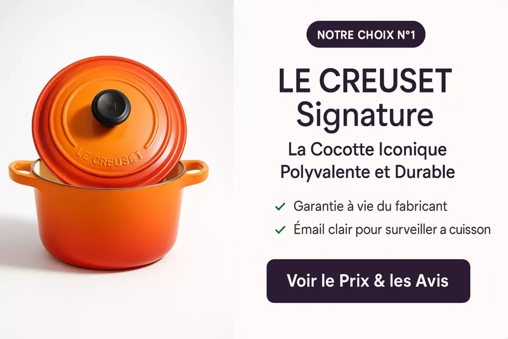 Cocotte Le Creuset Signature 24cm en fonte émaillée avec garantie à vie - Polyvalente pour cuisson quotidienne