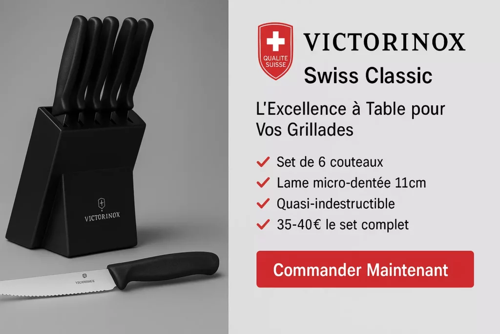 Set 6 couteaux à steak Victorinox Swiss Classic avec bloc