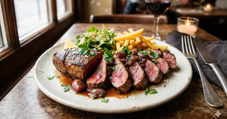 Onglet de Bœuf à l’Échalote : Le Secret des Bistrots Parisiens Révélé (Cuisson Parfaite, Sauce Fondante)