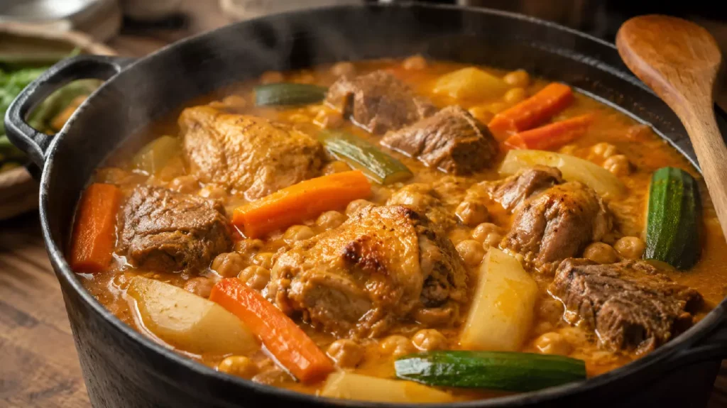 bouillon de couscous royal aux légumes et ras el hanout à feu doux