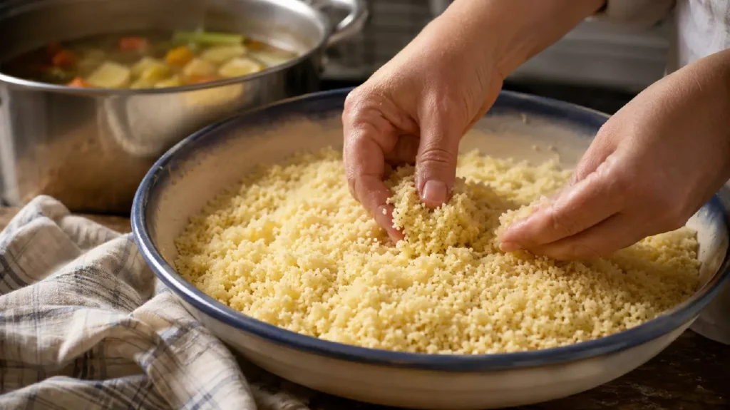 préparer la semoule pour couscous royal légère et bien égrainée
