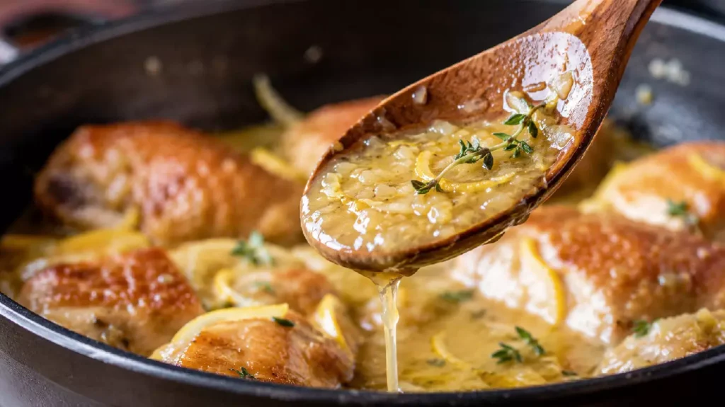 sauce au citron pour poulet brillante et nappante