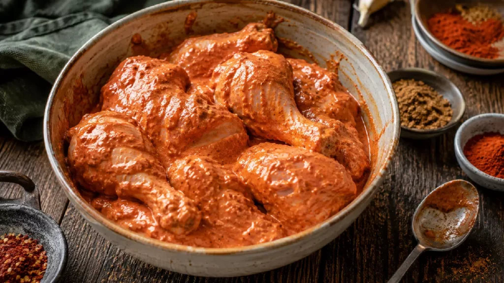 Marinade du poulet tandoori au yaourt et au mélange d'épices
